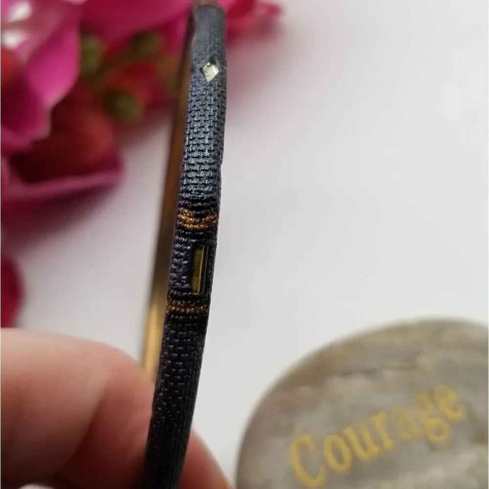 Charcoal vintage bracelet bangle slim slender jewelry gift for her. B611